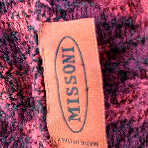 Missoni Vintage Heavy Knit Multicolor Zig Zag Poncho Italy OS - Picture 6 of 7